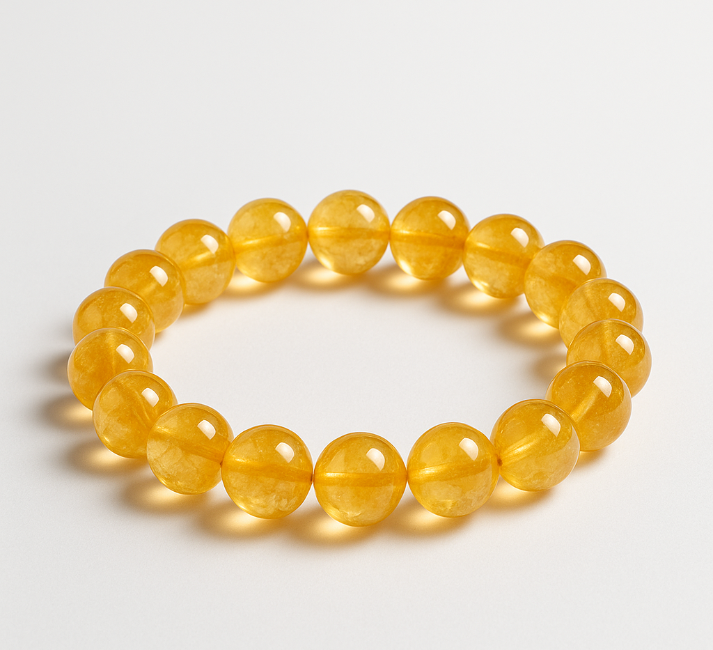 Yellow Calcite Bracelet: AAA Grade Crystal, Positivity & Confidence | 8 12mm bracelet 3